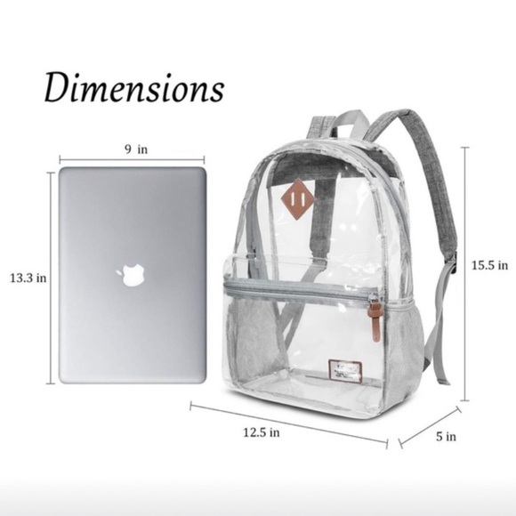Clear transparent see through light backpack bag main image 6